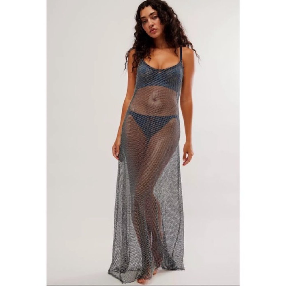 FREE PEOPLE Filter Finish Slip Dress Midnight Sky XS NWT